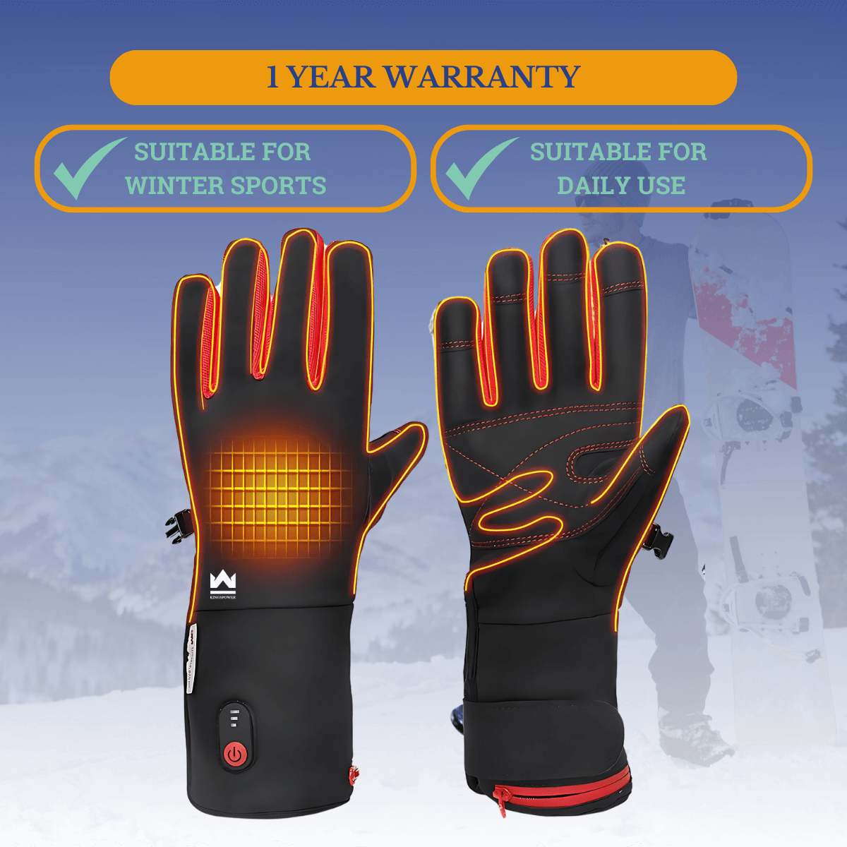 Heated winter gloves for mens shop