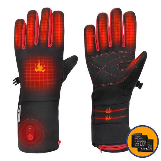 Heated Gloves Men/Women | Incl. 2 Free powerbanks | Black.red