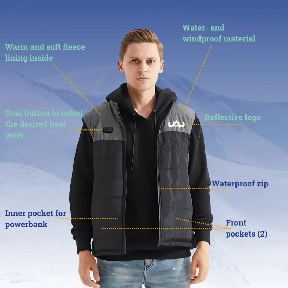 Specificaties verwarmde bodywarmer winter KingsPower