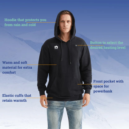 Specificaties verwarmde winter hoodie KingsPower